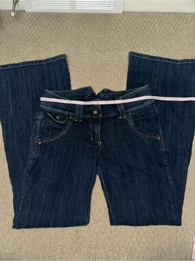 Women’s Dark Blue Low Rise Flared Jeans